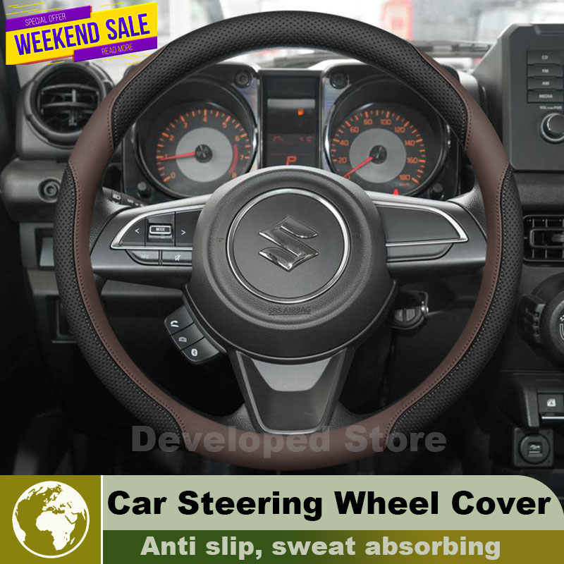 Leather Car Steering Wheel Cov - Car Steering Wheel Cover Anti Slip Breathable recension och pris