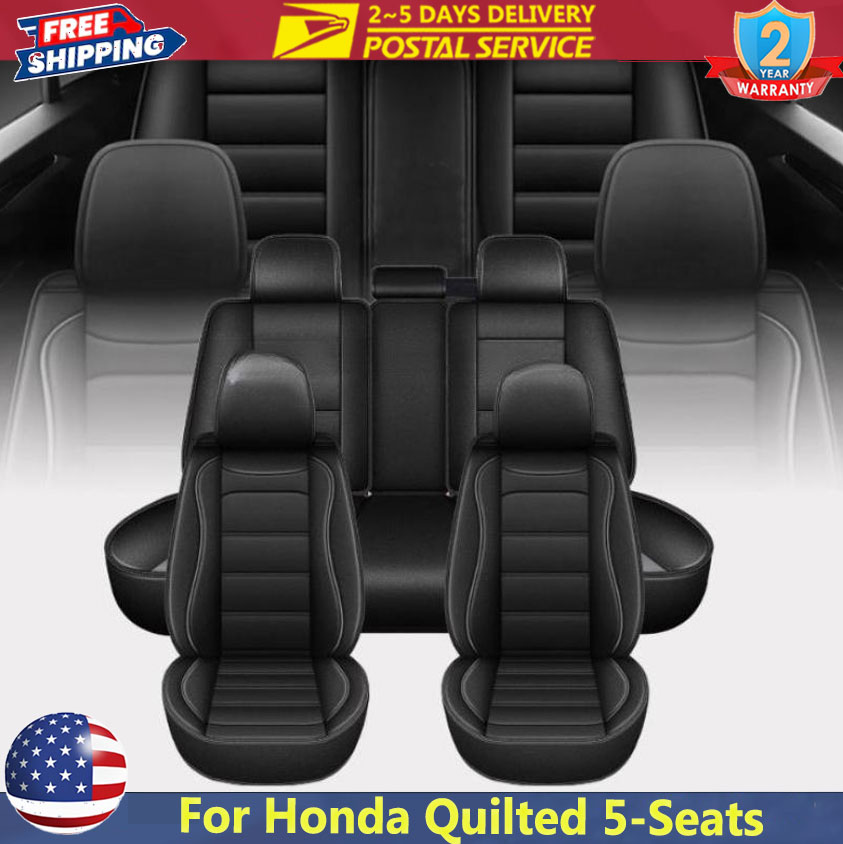 Black Universal Seat Cover 5-S - Leather Car Seat Covers Full Set Universal recension och pris