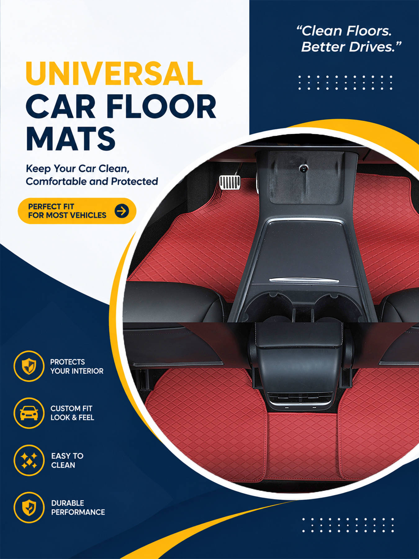Car Floor Mats Full Set Univer - Car Floor Mats Universal Waterproof Leather recension och pris