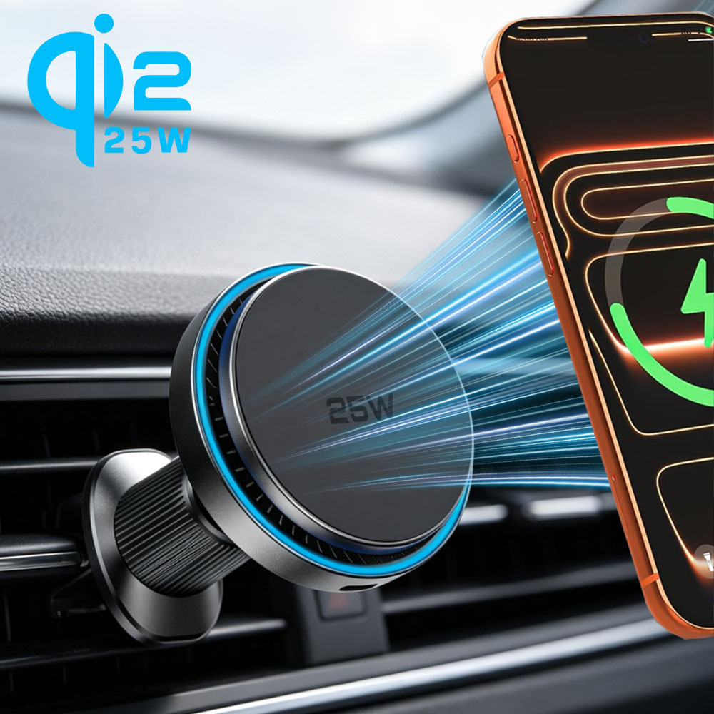 Car QI2 25W Magnetic Wireless  - Magnetic Phone Holder For Car Vent recension och pris