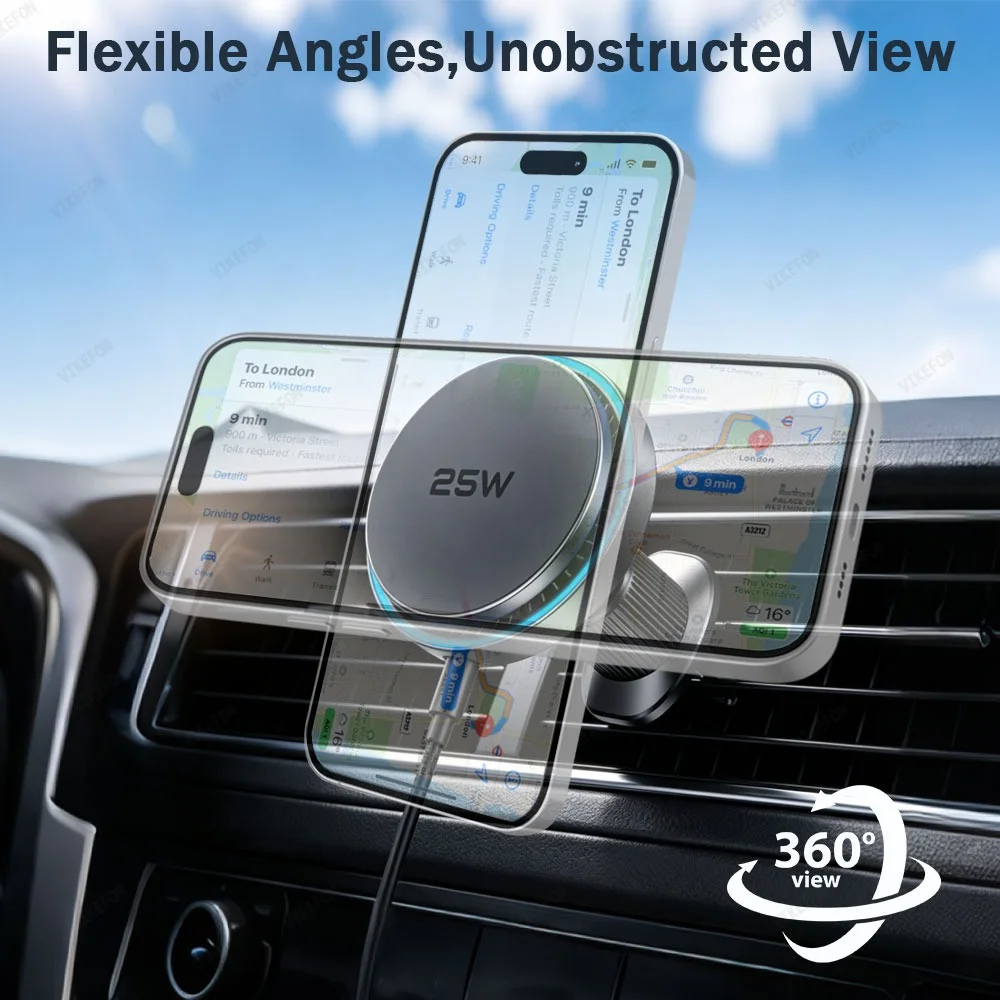 Car QI2 25W Magnetic Wireless  - Magnetic Phone Holder For Car Vent recension och pris