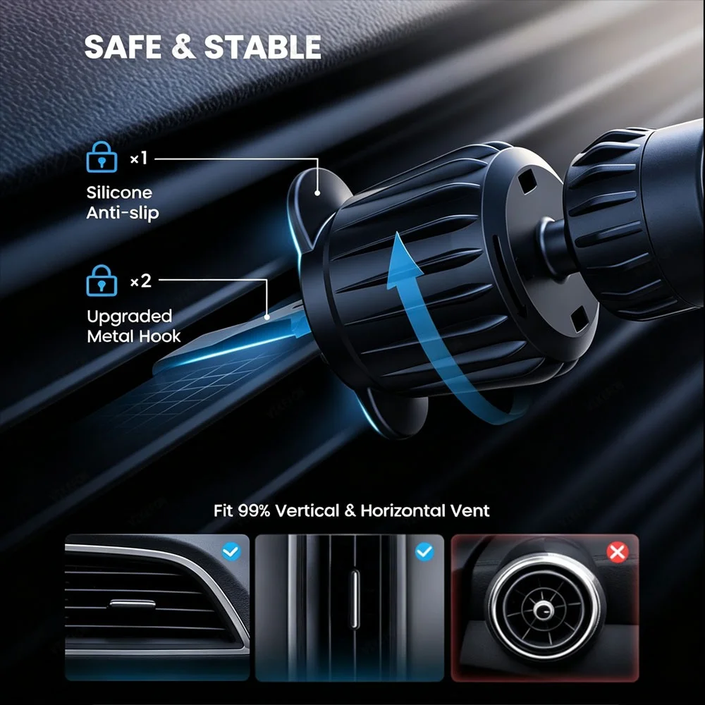 Car QI2 25W Magnetic Wireless  - Magnetic Phone Holder For Car Vent recension och pris